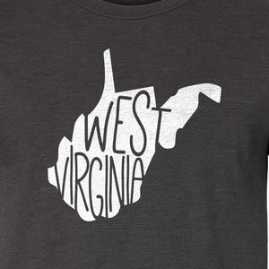 West Virginia T-Shirt, State Outline Typography Design for Home Pride and Travel
