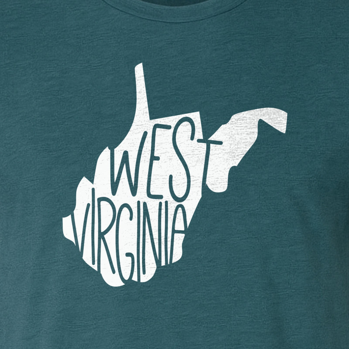 West Virginia T-Shirt, State Outline Typography Design for Home Pride and Travel