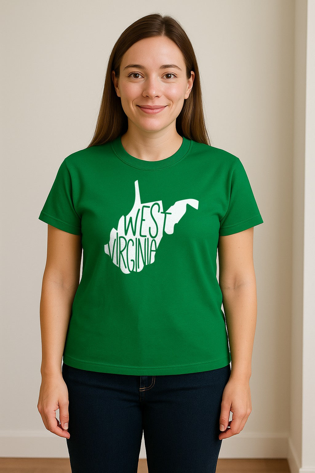 West Virginia T-Shirt, State Outline Typography Design for Home Pride and Travel