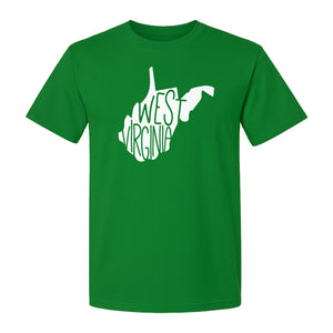 West Virginia T-Shirt, State Outline Typography Design for Home Pride and Travel
