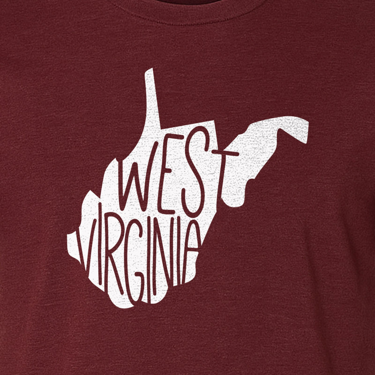 West Virginia T-Shirt, State Outline Typography Design for Home Pride and Travel