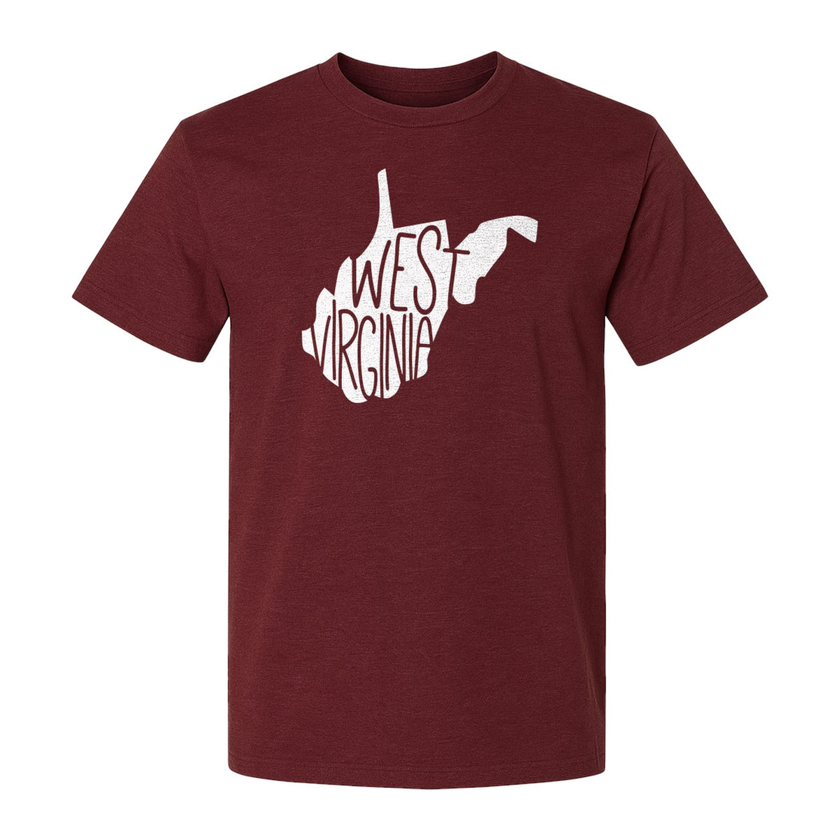West Virginia T-Shirt, State Outline Typography Design for Home Pride and Travel