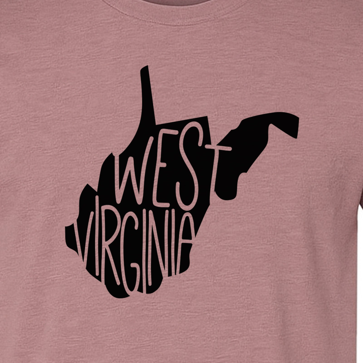West Virginia T-Shirt, State Outline Typography Design for Home Pride and Travel