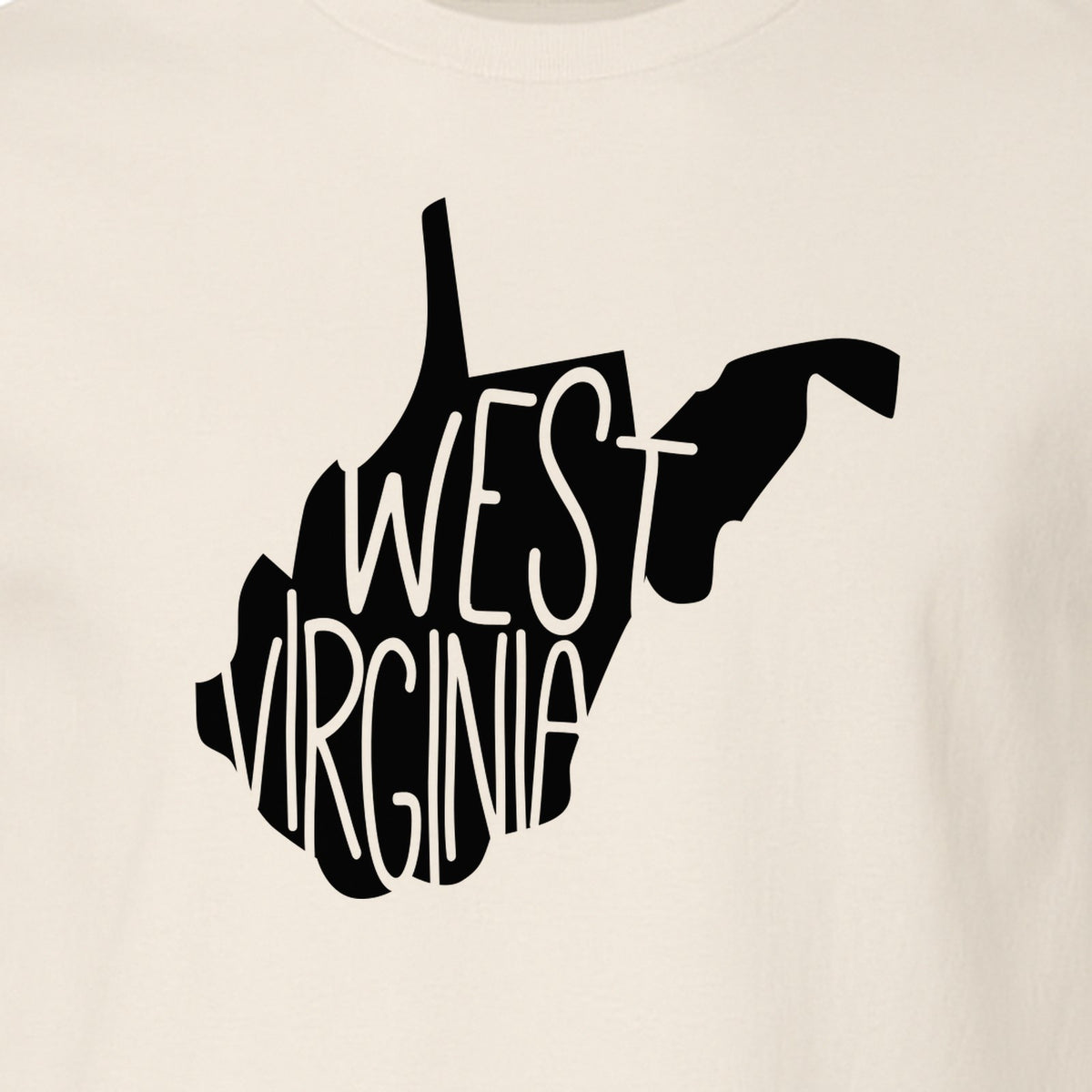 West Virginia T-Shirt, State Outline Typography Design for Home Pride and Travel