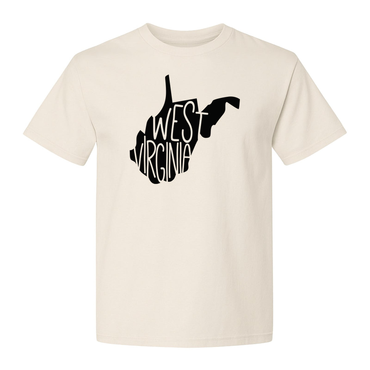 West Virginia T-Shirt, State Outline Typography Design for Home Pride and Travel
