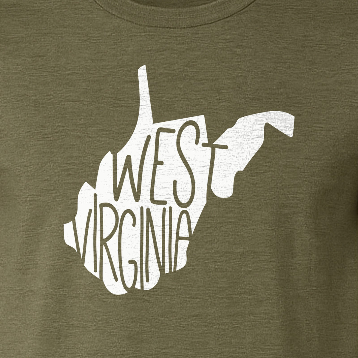 West Virginia T-Shirt, State Outline Typography Design for Home Pride and Travel