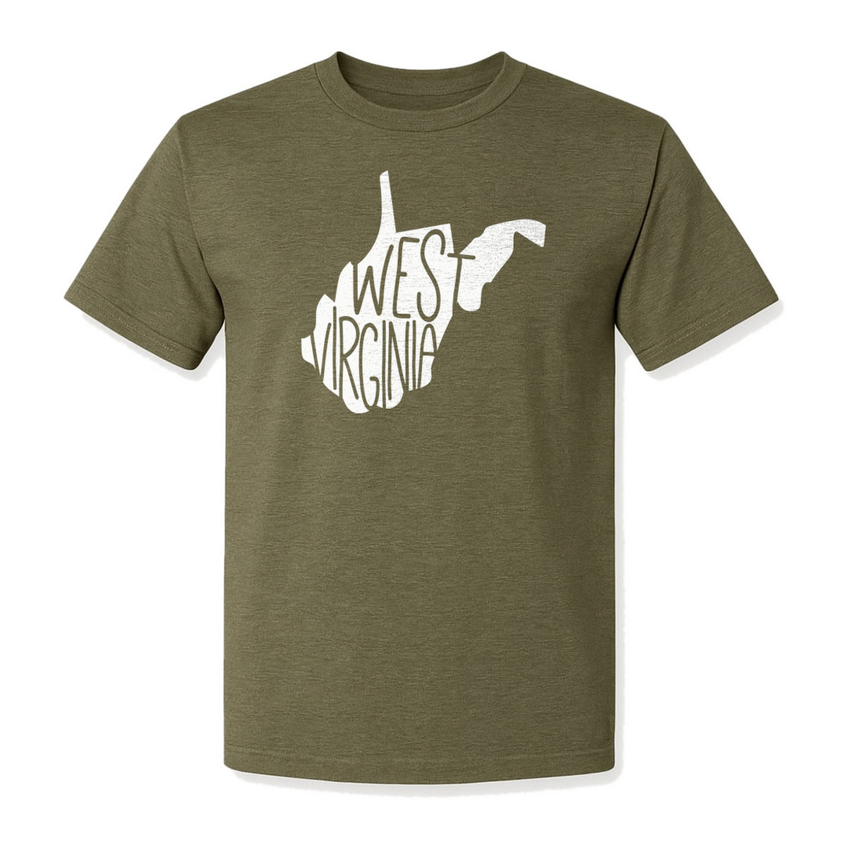 West Virginia T-Shirt, State Outline Typography Design for Home Pride and Travel