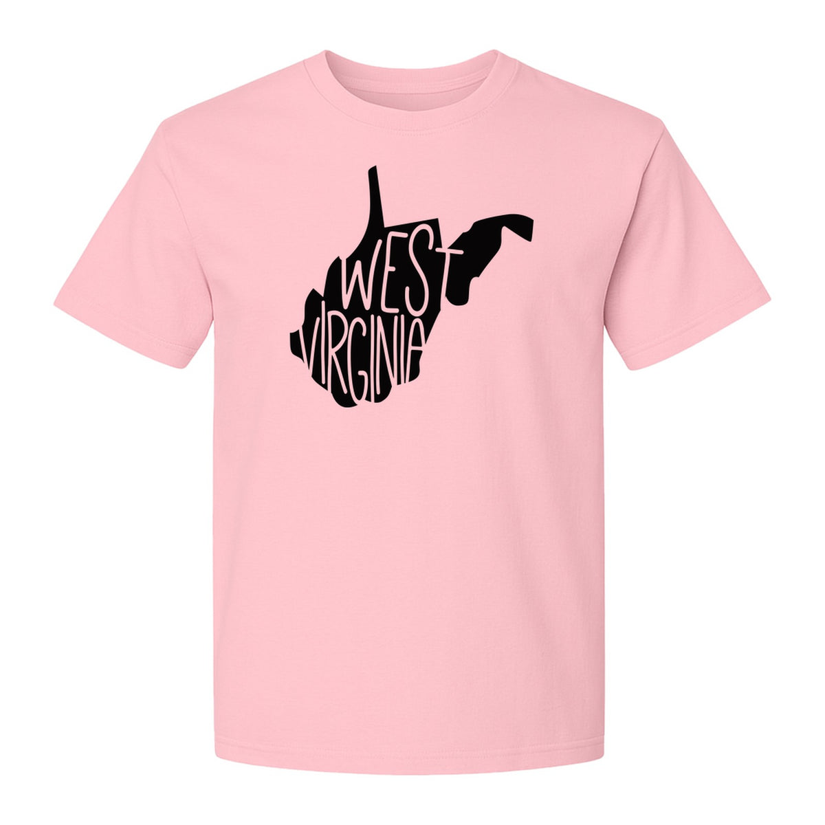 West Virginia T-Shirt, State Outline Typography Design for Home Pride and Travel