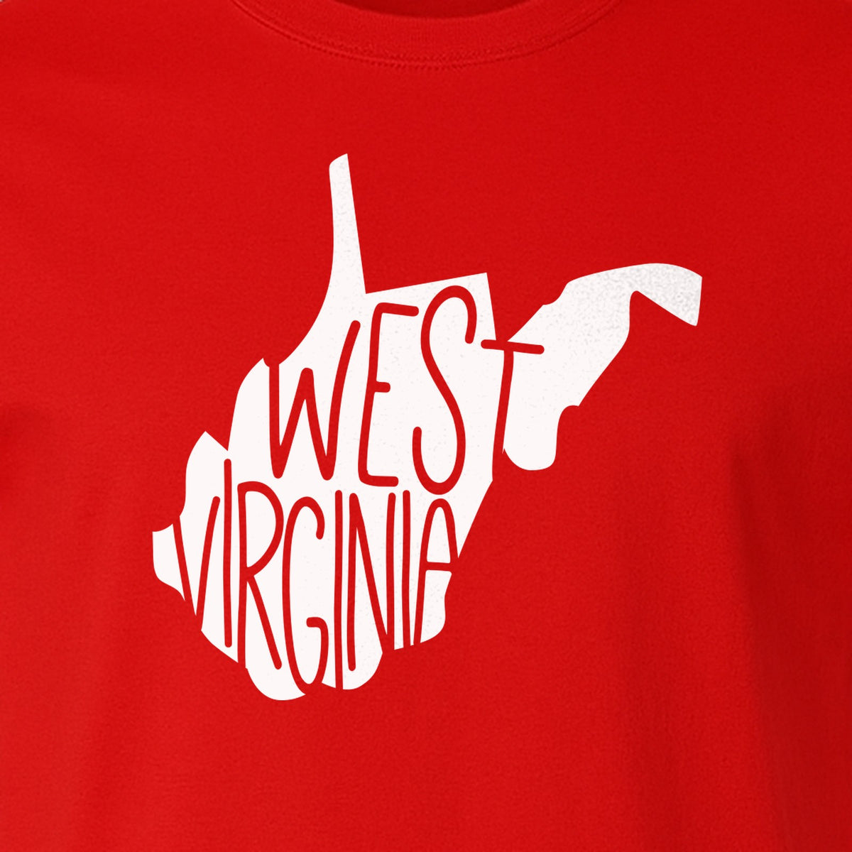 West Virginia T-Shirt, State Outline Typography Design for Home Pride and Travel