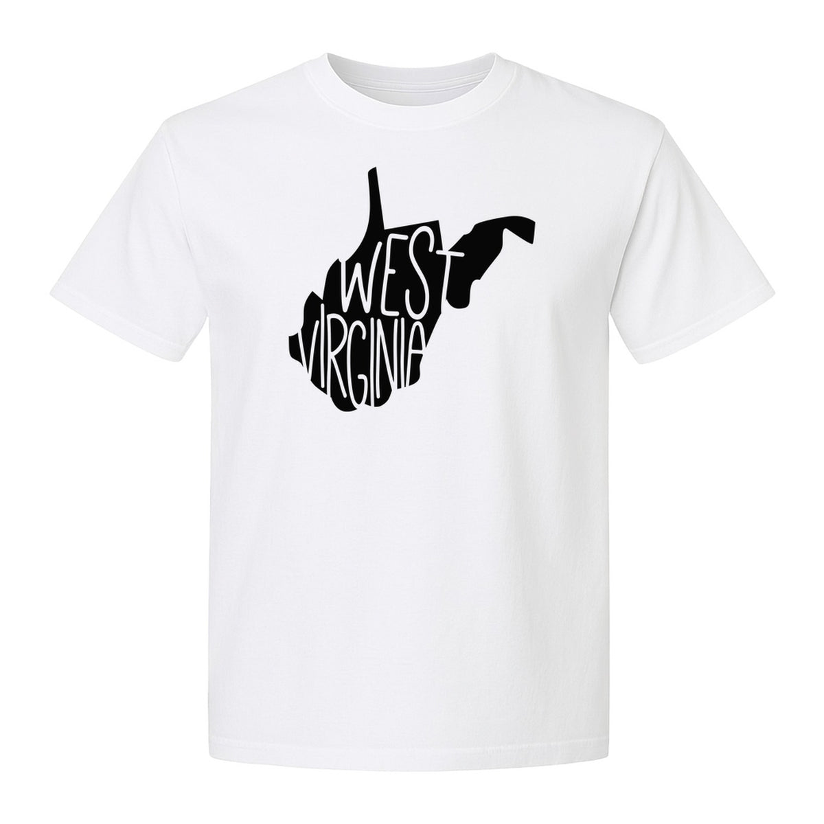 West Virginia T-Shirt, State Outline Typography Design for Home Pride and Travel