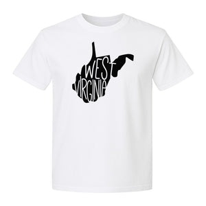 West Virginia T-Shirt, State Outline Typography Design for Home Pride and Travel