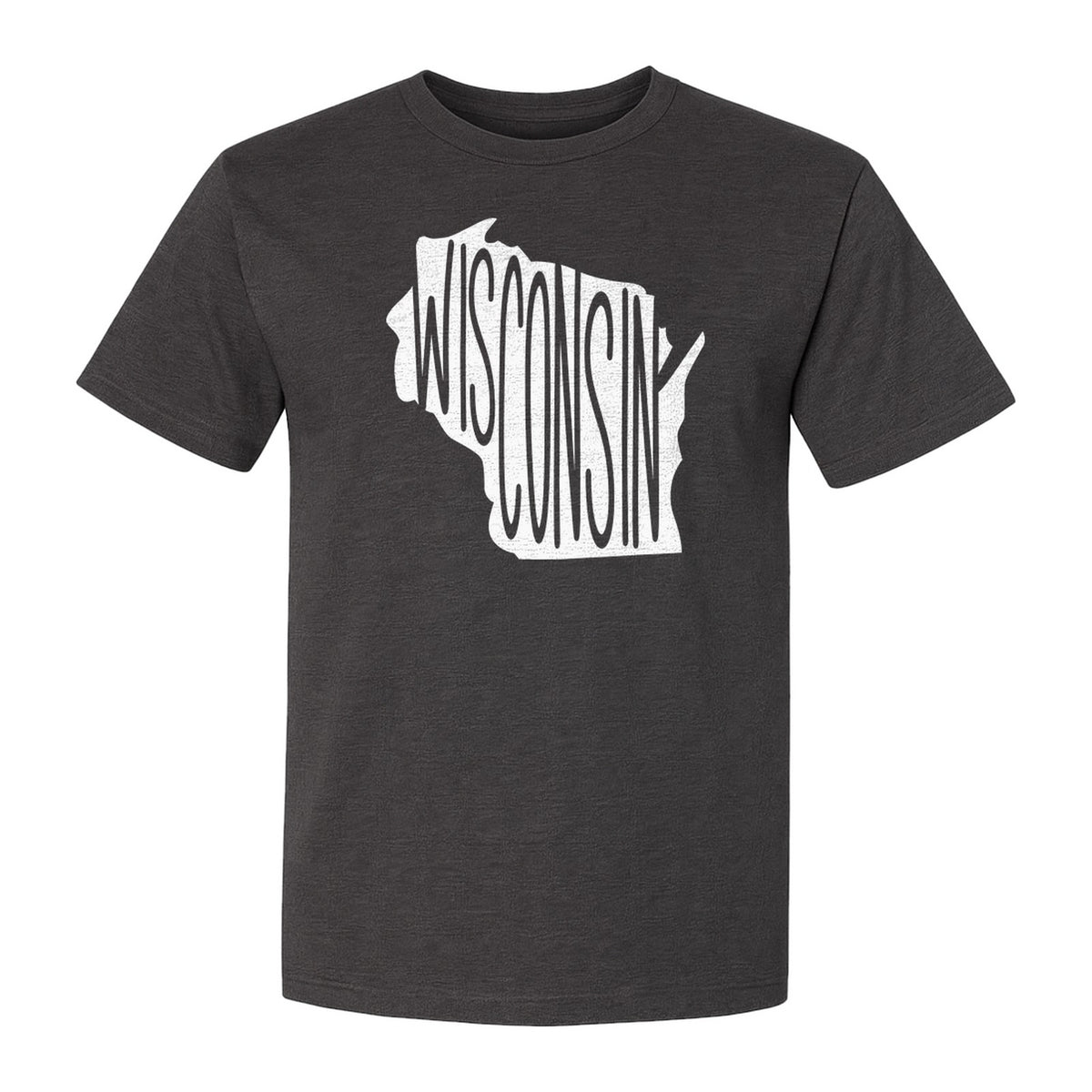 Wisconsin T-Shirt, State Outline Map Graphic for Midwest Residents and Road Trip Souvenirs