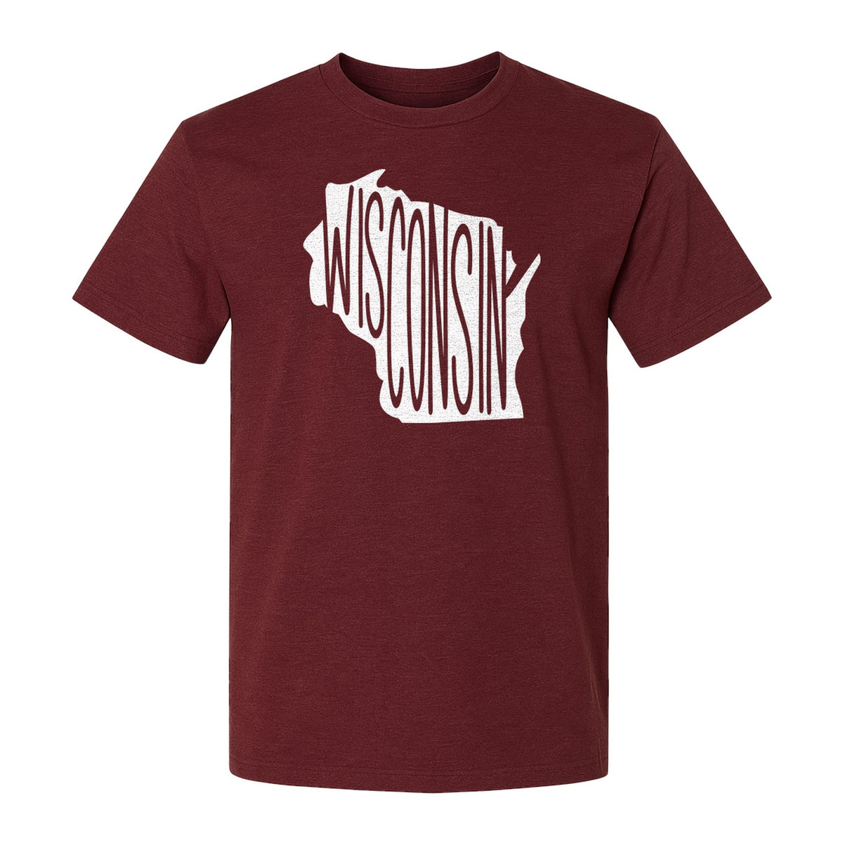 Wisconsin T-Shirt, State Outline Map Graphic for Midwest Residents and Road Trip Souvenirs