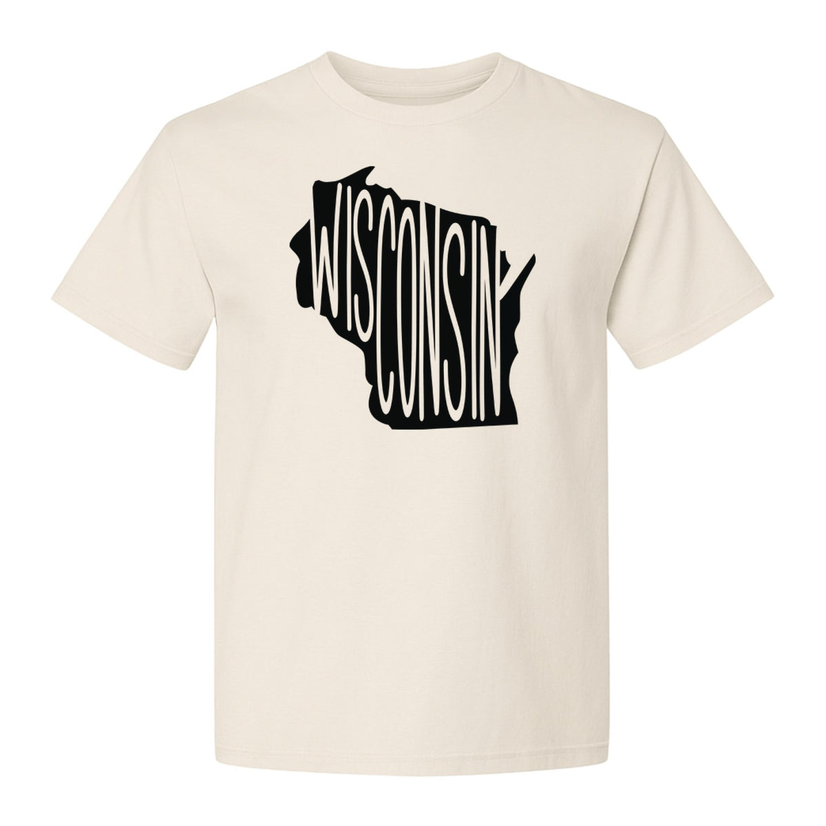 Wisconsin T-Shirt, State Outline Map Graphic for Midwest Residents and Road Trip Souvenirs