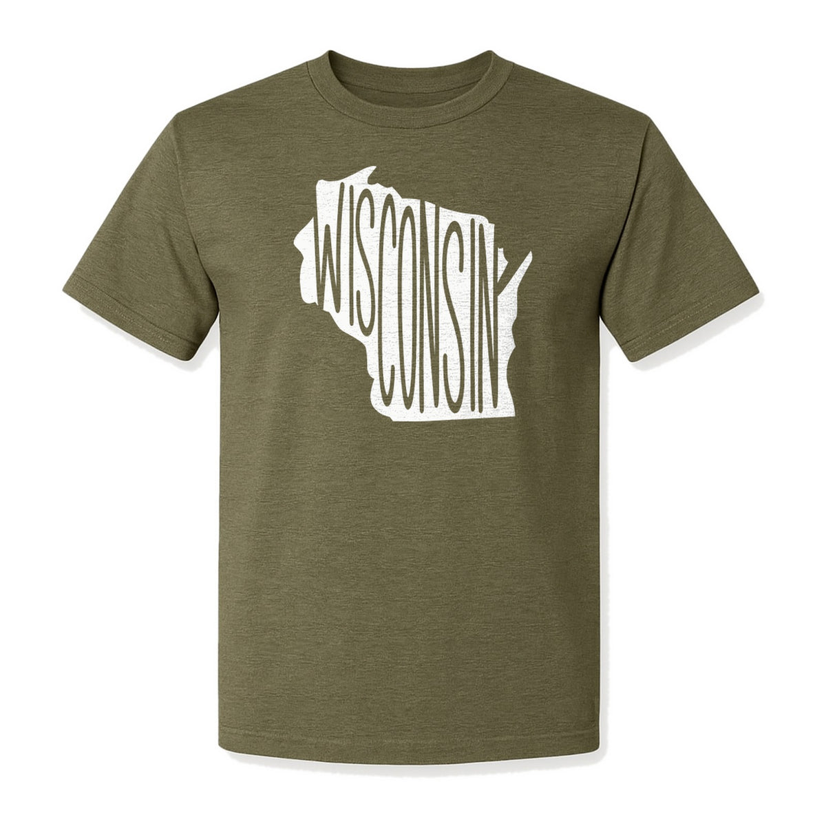 Wisconsin T-Shirt, State Outline Map Graphic for Midwest Residents and Road Trip Souvenirs