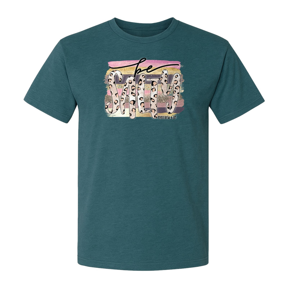 Be Salty T-Shirt, Matthew 5:13 Leopard Letter Christian Faith Graphic for Believers and Worship