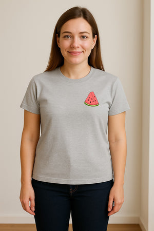 Watermelon T-Shirt, Cute Small Left Chest Fruit Graphic Tee for Summer Outfits and Gifts