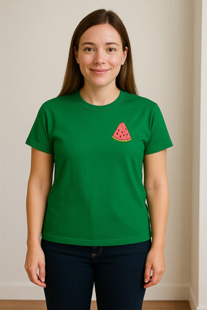 Watermelon T-Shirt, Cute Small Left Chest Fruit Graphic Tee for Summer Outfits and Gifts