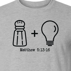 Christian Salt and Light T-Shirt, Matthew 5:13-16 Bible Verse Faith Graphic for Church