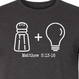 Christian Salt and Light T-Shirt, Matthew 5:13-16 Bible Verse Faith Graphic for Church