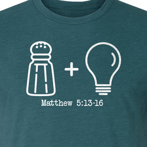 Christian Salt and Light T-Shirt, Matthew 5:13-16 Bible Verse Faith Graphic for Church