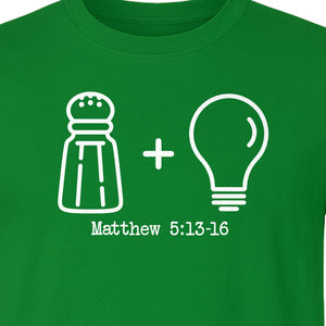 Christian Salt and Light T-Shirt, Matthew 5:13-16 Bible Verse Faith Graphic for Church