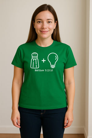 Christian Salt and Light T-Shirt, Matthew 5:13-16 Bible Verse Faith Graphic for Church
