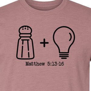 Christian Salt and Light T-Shirt, Matthew 5:13-16 Bible Verse Faith Graphic for Church