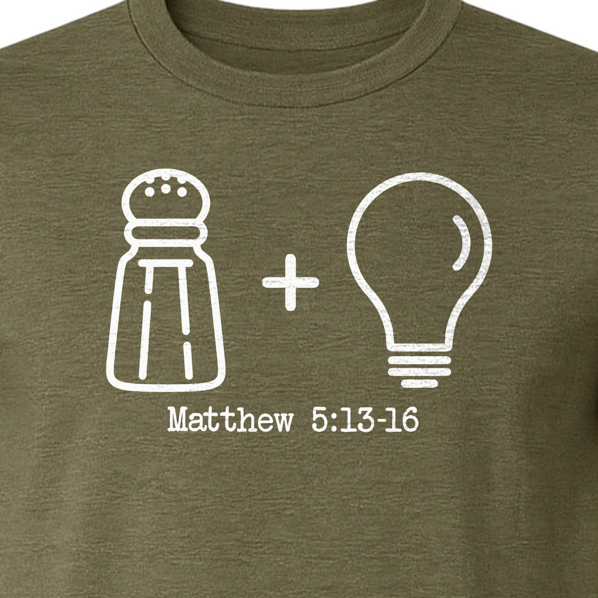 Christian Salt and Light T-Shirt, Matthew 5:13-16 Bible Verse Faith Graphic for Church