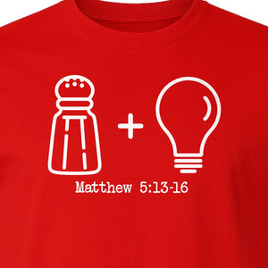 Christian Salt and Light T-Shirt, Matthew 5:13-16 Bible Verse Faith Graphic for Church