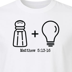 Christian Salt and Light T-Shirt, Matthew 5:13-16 Bible Verse Faith Graphic for Church
