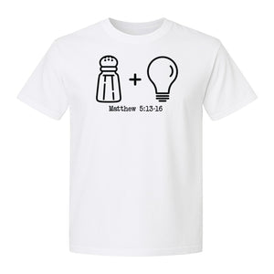 Christian Salt and Light T-Shirt, Matthew 5:13-16 Bible Verse Faith Graphic for Church