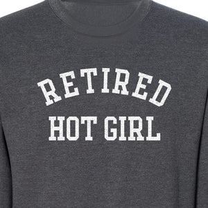 Retired Hot Girl Sweatshirt, Collegiate Lettering Bachelorette Party Crewneck for Brides