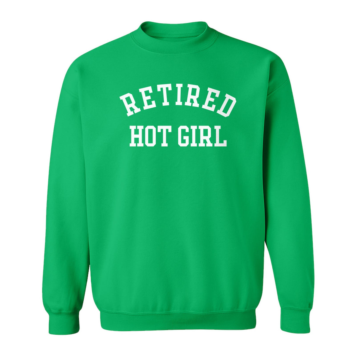 Retired Hot Girl Sweatshirt, Collegiate Lettering Bachelorette Party Crewneck for Brides