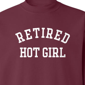 Retired Hot Girl Sweatshirt, Collegiate Lettering Bachelorette Party Crewneck for Brides