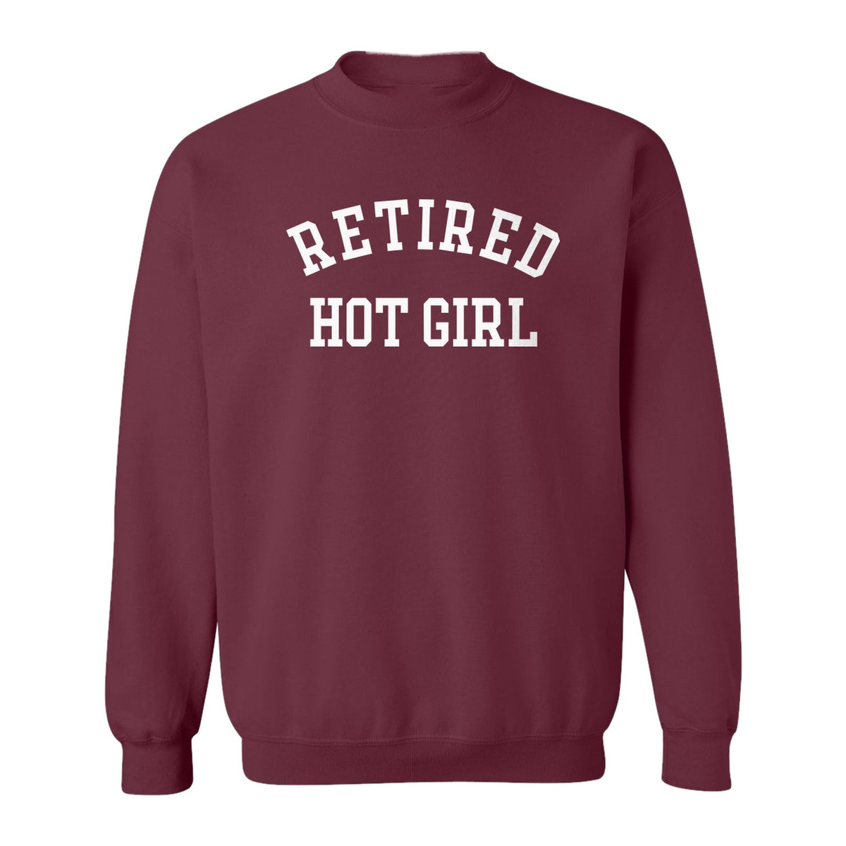 Retired Hot Girl Sweatshirt, Collegiate Lettering Bachelorette Party Crewneck for Brides