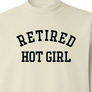 Retired Hot Girl Sweatshirt, Collegiate Lettering Bachelorette Party Crewneck for Brides