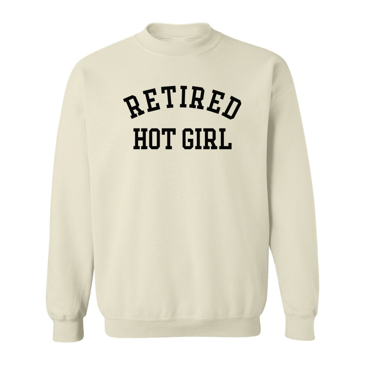 Retired Hot Girl Sweatshirt, Collegiate Lettering Bachelorette Party Crewneck for Brides