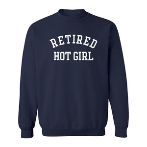 Retired Hot Girl Sweatshirt, Collegiate Lettering Bachelorette Party Crewneck for Brides