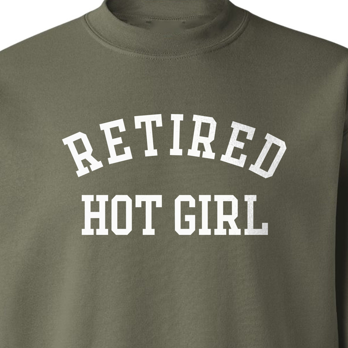 Retired Hot Girl Sweatshirt, Collegiate Lettering Bachelorette Party Crewneck for Brides