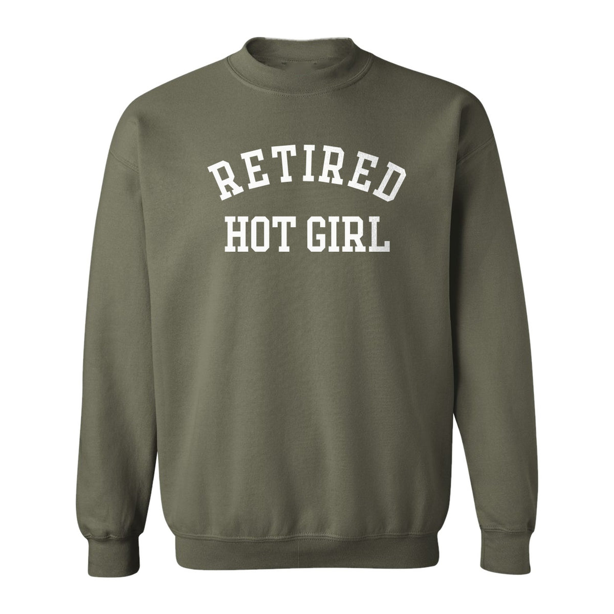 Retired Hot Girl Sweatshirt, Collegiate Lettering Bachelorette Party Crewneck for Brides