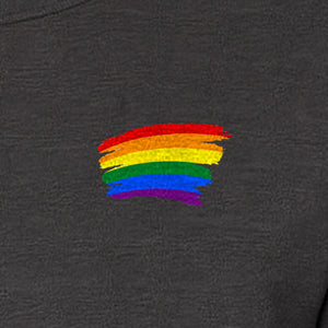 Pride Rainbow T-Shirt, Small Left Chest Brushstroke Design for LGBTQ+ Community Gifts