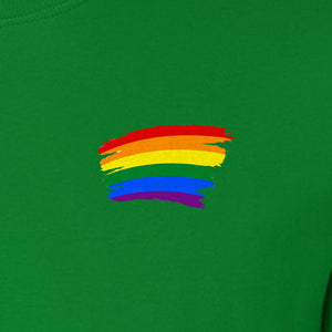 Pride Rainbow T-Shirt, Small Left Chest Brushstroke Design for LGBTQ+ Community Gifts
