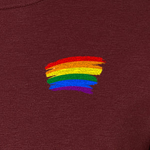Pride Rainbow T-Shirt, Small Left Chest Brushstroke Design for LGBTQ+ Community Gifts