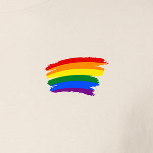 Pride Rainbow T-Shirt, Small Left Chest Brushstroke Design for LGBTQ+ Community Gifts