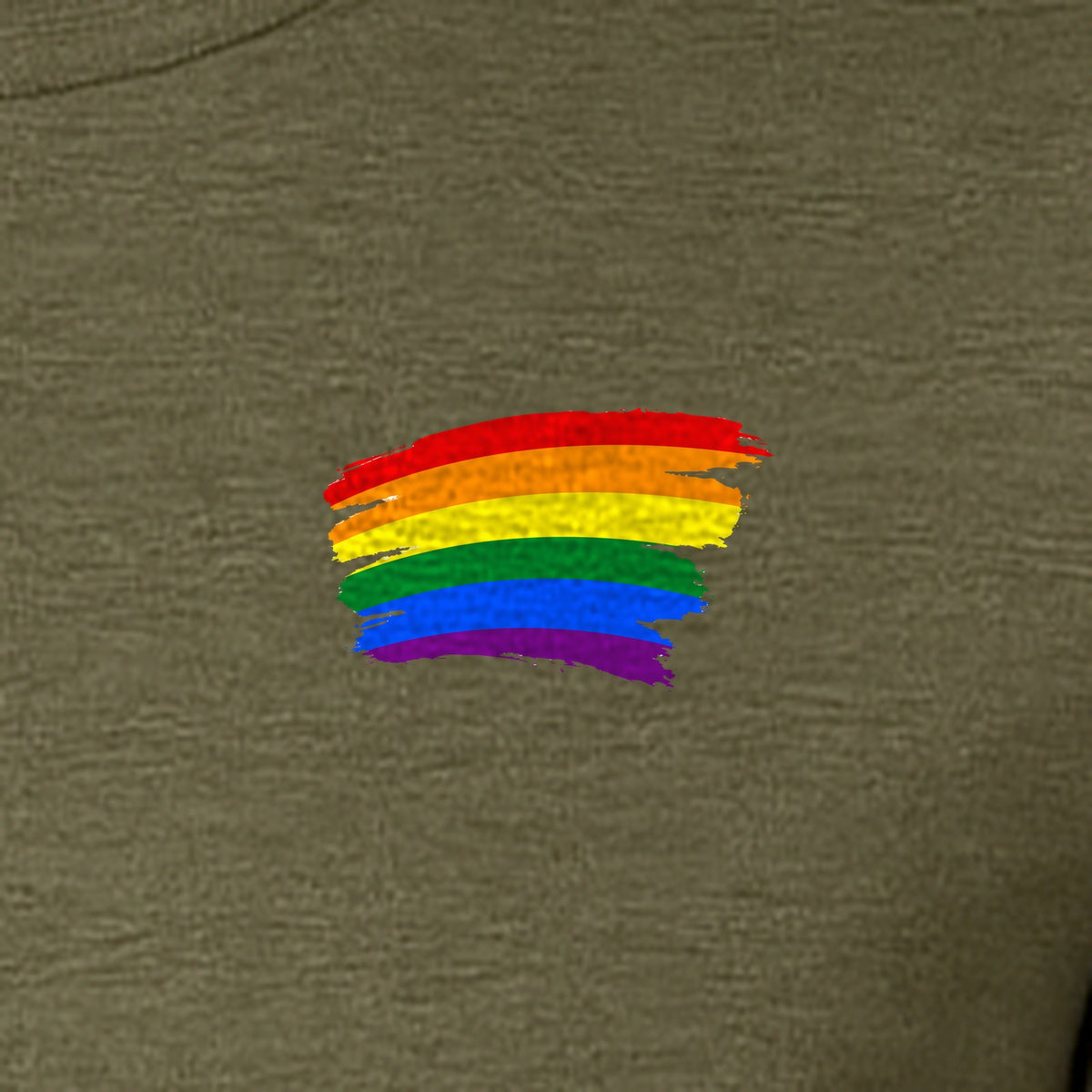Pride Rainbow T-Shirt, Small Left Chest Brushstroke Design for LGBTQ+ Community Gifts