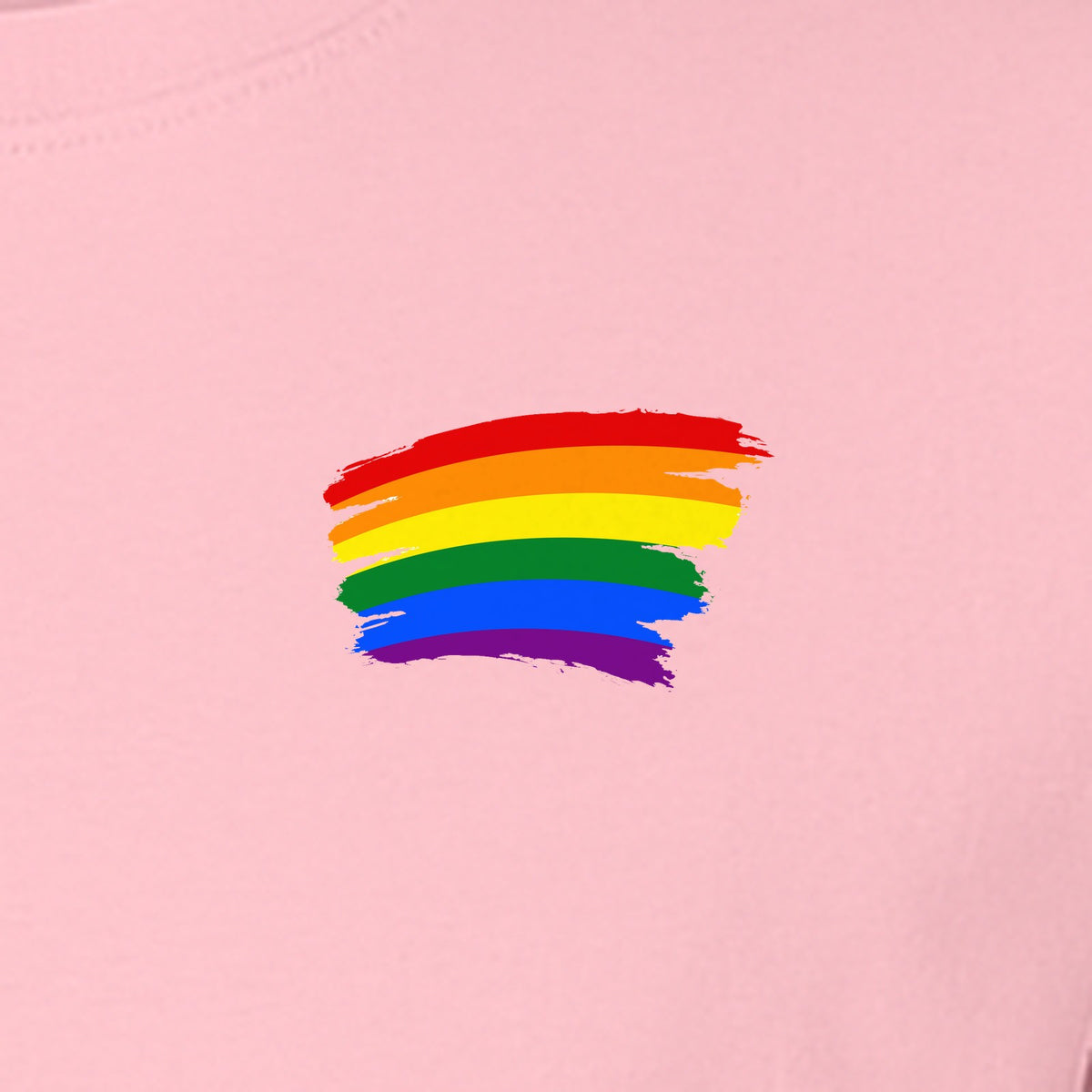 Pride Rainbow T-Shirt, Small Left Chest Brushstroke Design for LGBTQ+ Community Gifts