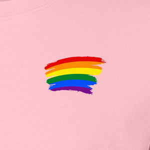 Pride Rainbow T-Shirt, Small Left Chest Brushstroke Design for LGBTQ+ Community Gifts