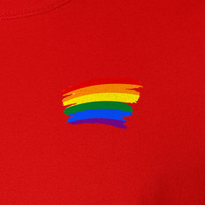 Pride Rainbow T-Shirt, Small Left Chest Brushstroke Design for LGBTQ+ Community Gifts