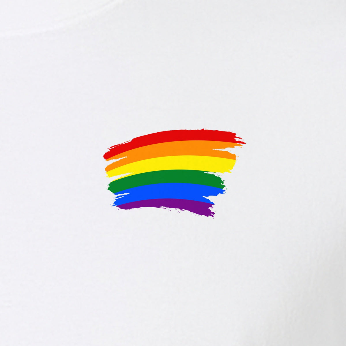 Pride Rainbow T-Shirt, Small Left Chest Brushstroke Design for LGBTQ+ Community Gifts